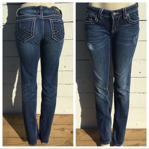 Miss Me Sunny Straight Leg Distressed Jeans 30X34